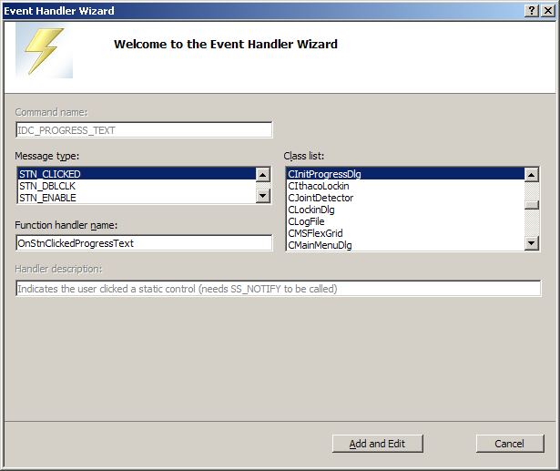 VS2010 Add Handler